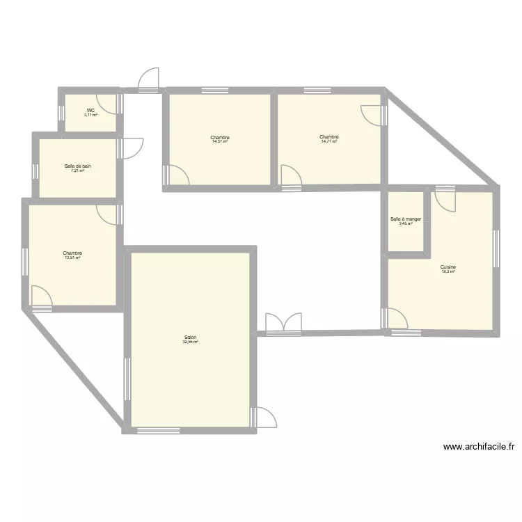 hedi. Plan de 8  et 108 m²