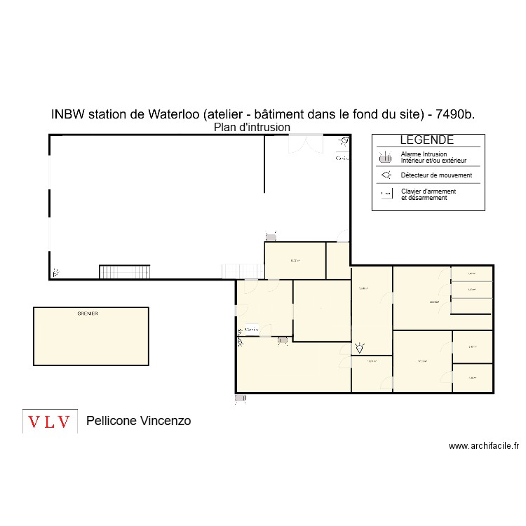 Plan intrusion INBW Waterloo atelier 7490b. Plan de 0 pièce et 0 m2