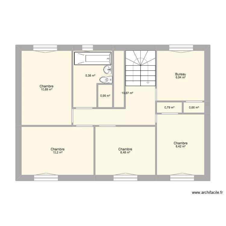 ETAGE 6 LIB. Plan de 10  et 63 m²