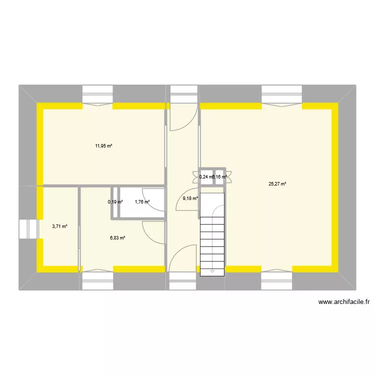 Saint Cl&eacute;ment isolation. Plan de 9  et 59 m²