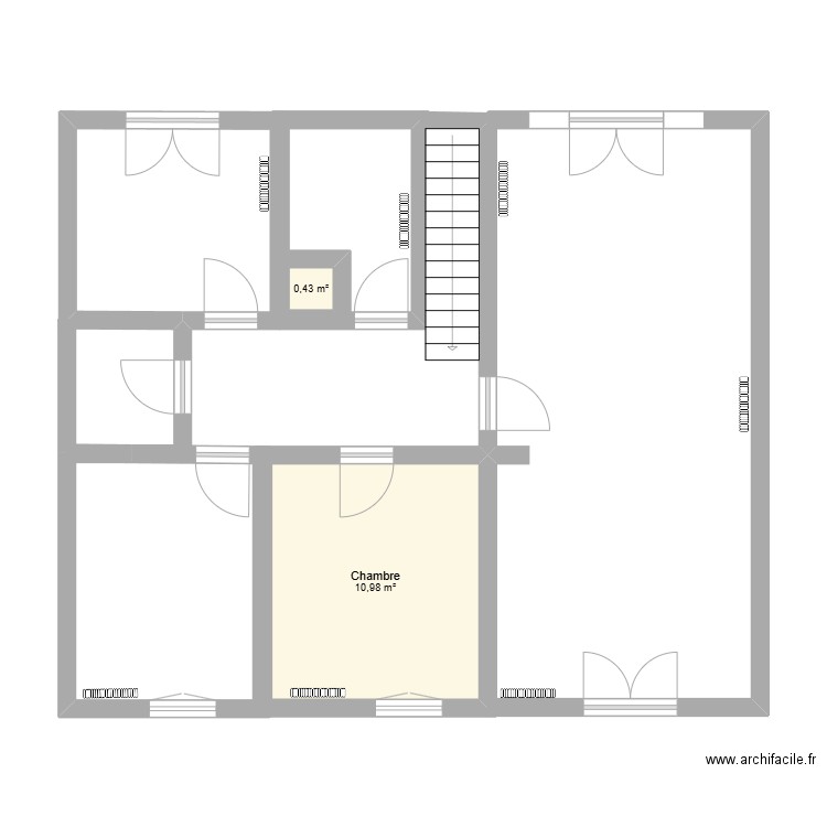 haudainville. Plan de 2 pièces et 11 m2