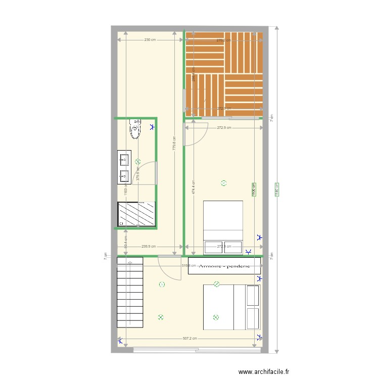 Cedric_Cenon. Plan de 1 pièce et 55 m2