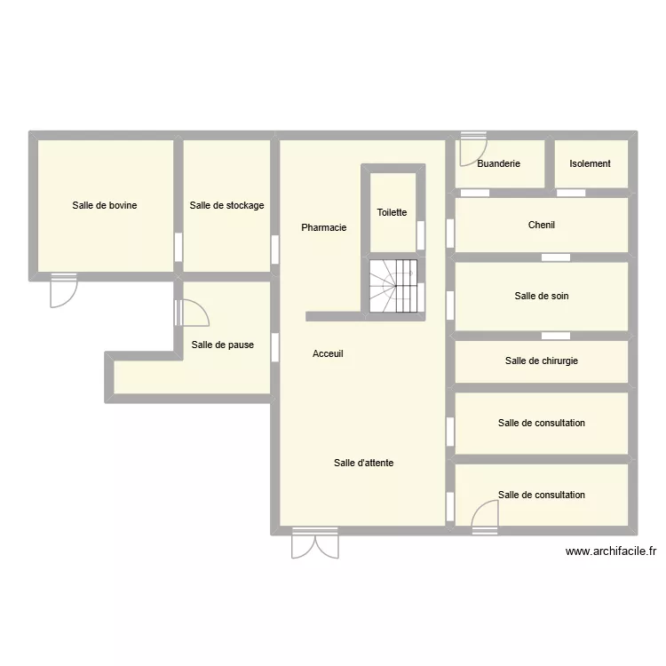 cliinque. Plan de 15  et 163 m²