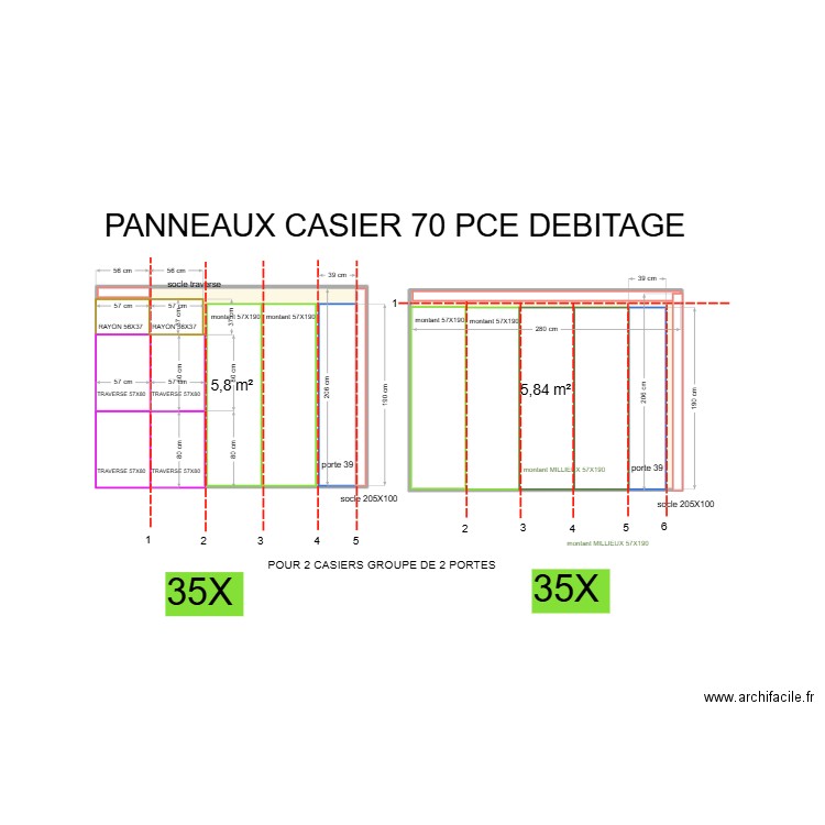 CASIER VESTIAIRE . Plan de 0 pièce et 0 m2