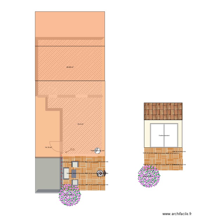 oliv. Plan de 3 pièces et 59 m2