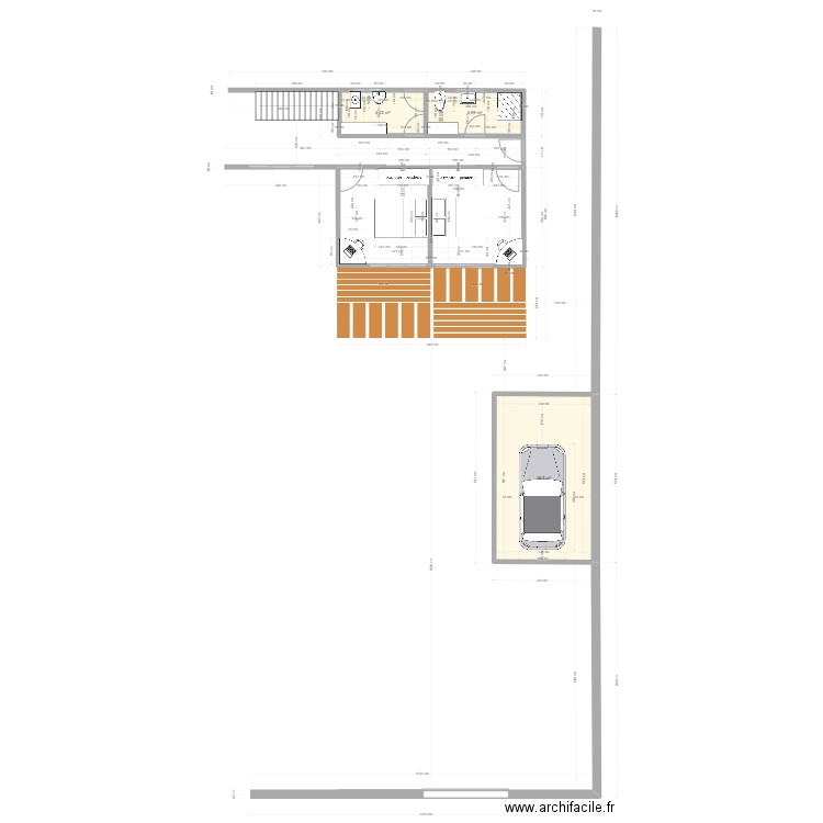 maison plage garage +deux chambre. Plan de 4 pièces et 67 m2