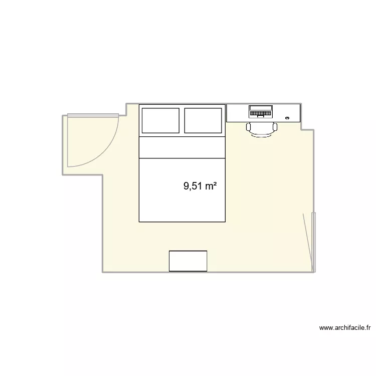 Bureau. Plan de 1 pièce et 10 m² Bureau. Plan de 1 pièce et 10 m²