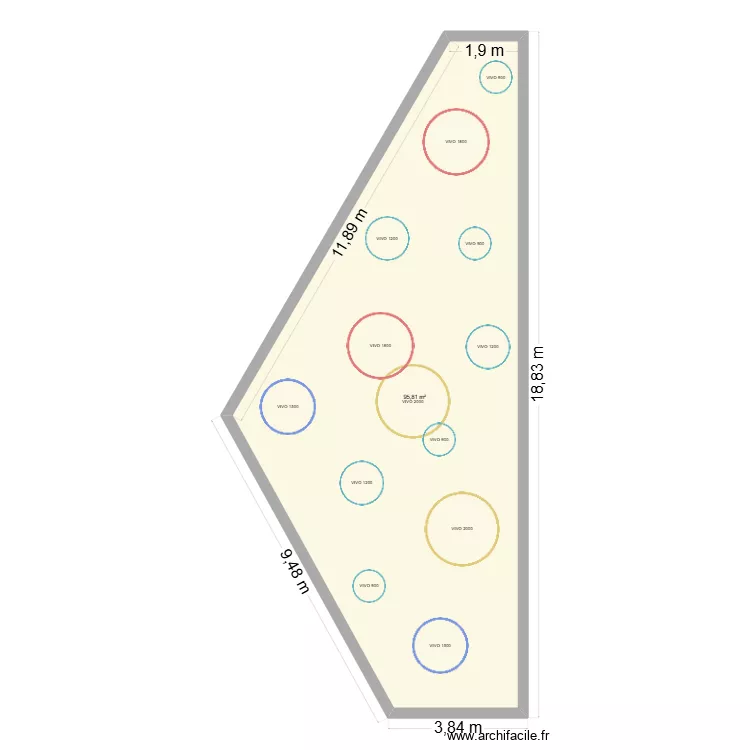 SAINT BRICE - CLUB HOUSE. Plan de 1  et 96 m²