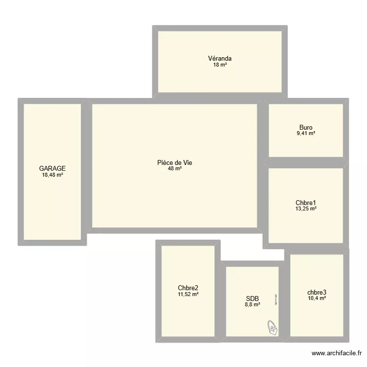 Projet3. Plan de 8 Pièces et 138 m² Projet3. Plan de 8 Pièces et 138 m²