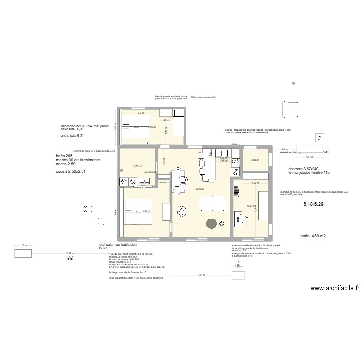 maubeuge grand 1. Plan de 6 pièces et 72 m2