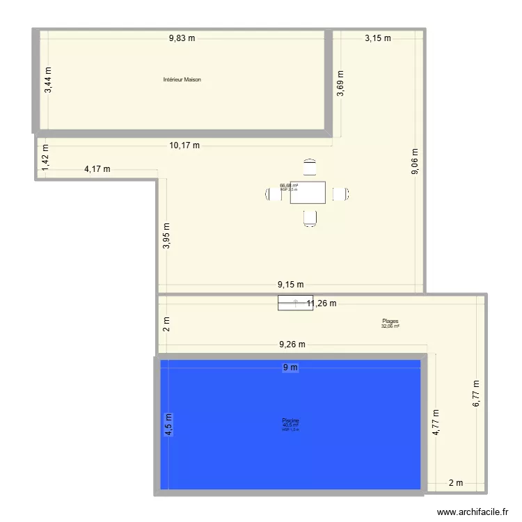 Plan Piscine CUHERCLE. Plan de 4  et 173 m²