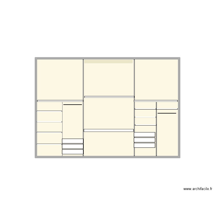 Placard cuarto frente al baño Varones. Plan de 1 pièce et 11 m2