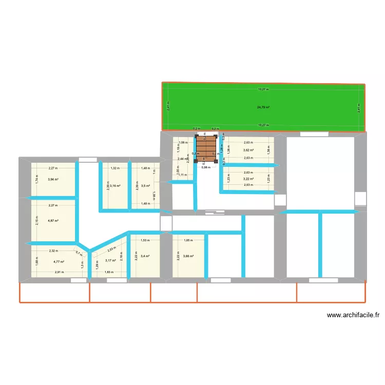 Future pension-1. Plan de 12 pièces et 65 m²