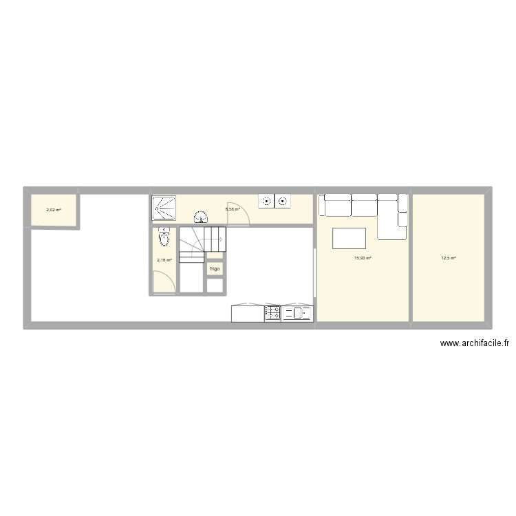 ST BONNET rdc 2. Plan de 7 pièces et 40 m2