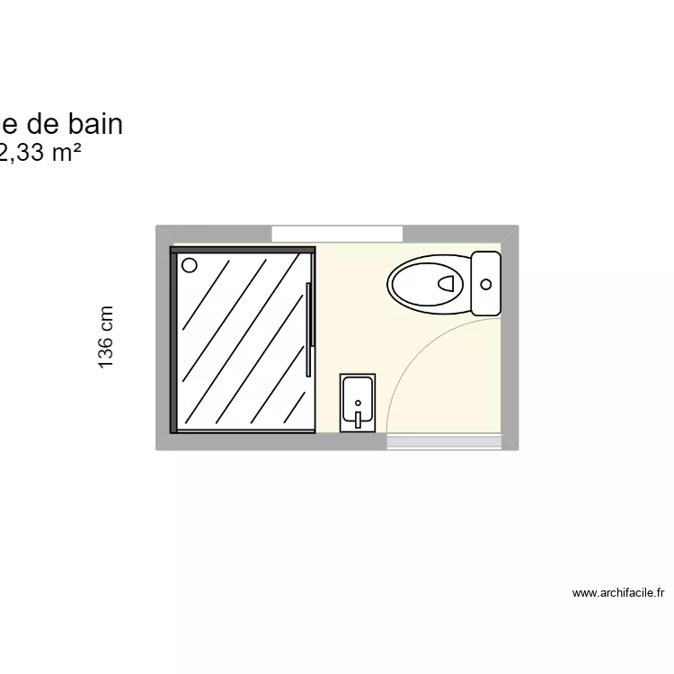 petit wc. Plan de 