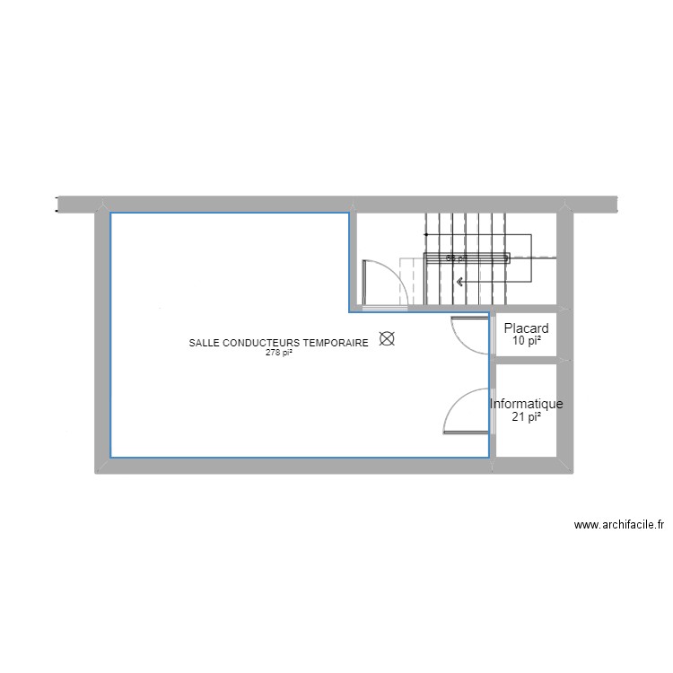Deuxième étage 1400 Louis-Marchand Beloeil. Plan de 4 pièces et 35 m2