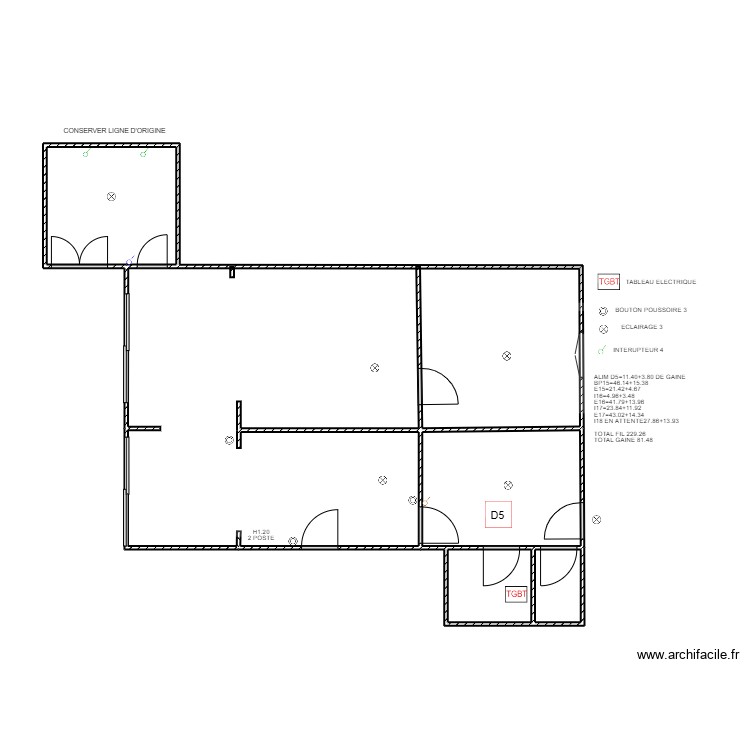  ECLAIRAGE IMPLANTATION DEPENDENCE. Plan de 0 pièce et 0 m2