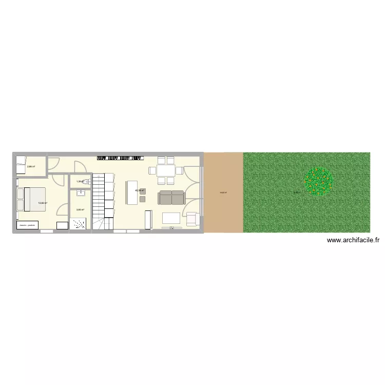 Maison du bonheur 2. Plan de 5 Pièces et 61 m² Maison du bonheur 2. Plan de 5 Pièces et 61 m²
