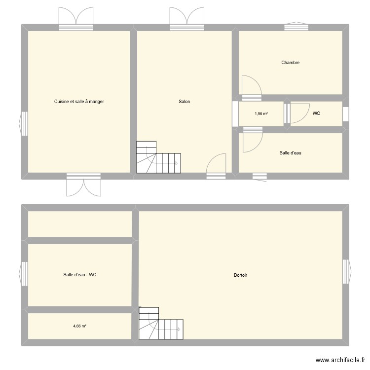 GR1276. Plan de 10 pièces et 134 m2