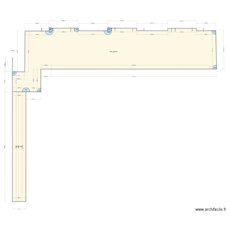 verplanck renaud. Plan de 2 pièces et 63 m2