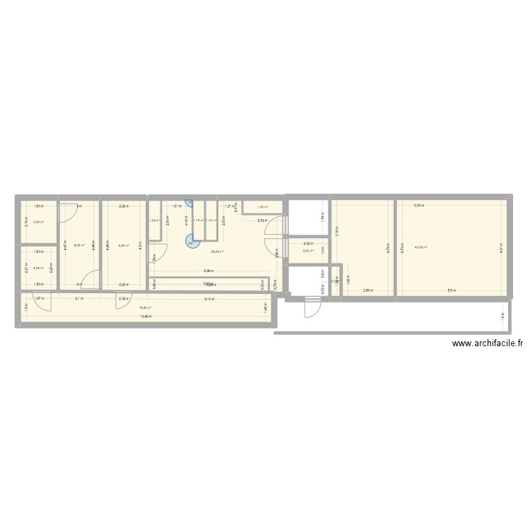 plan2. Plan de 13 pièces et 119 m2