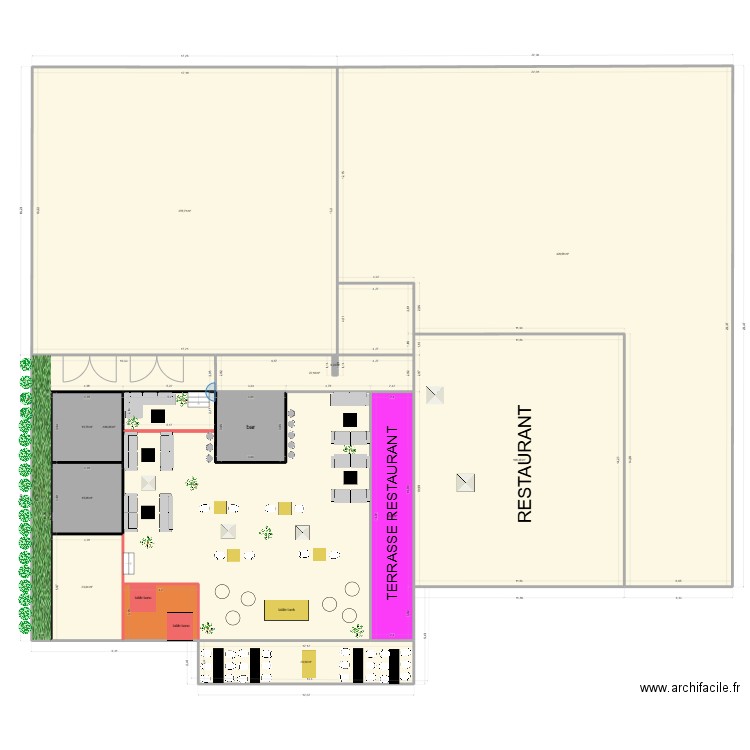 terasse 4. Plan de 13 pièces et 1090 m2