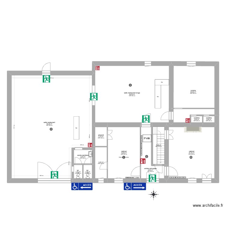 rdc la vigneronne projet 1F. Plan de 14 pièces et 240 m2