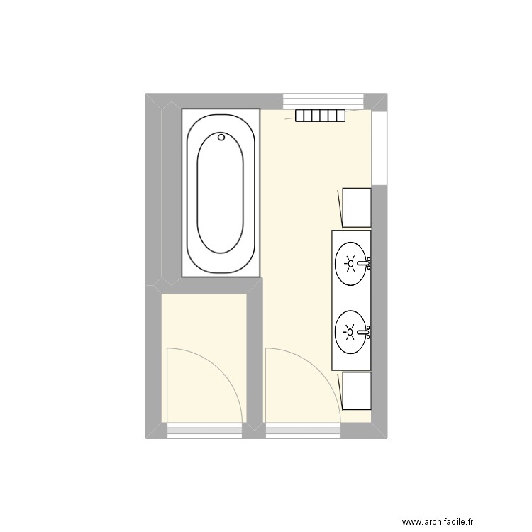 MATRION. Plan de 3 pièces et 6 m2