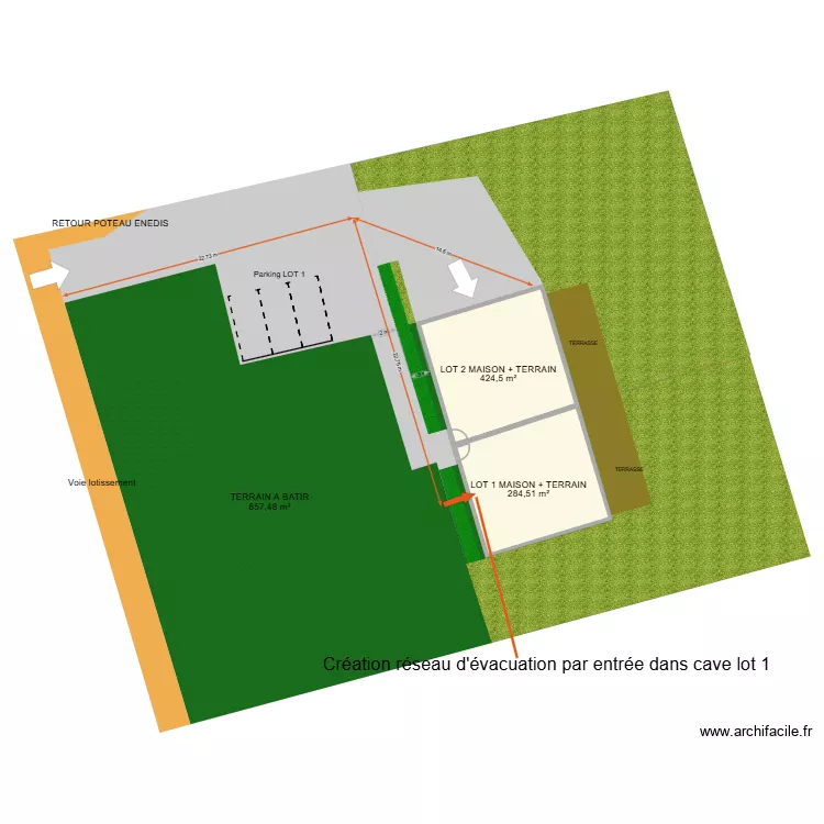 TASSIN. Plan de 2  et 170 m²