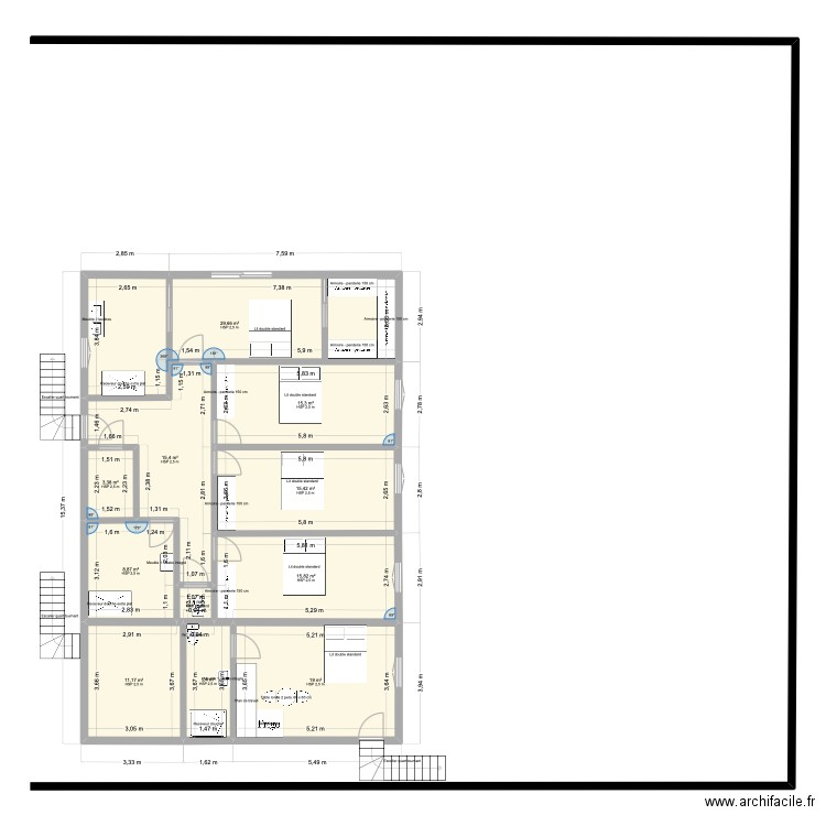 maison Nadagascar. Plan de 11 pièces et 141 m2
