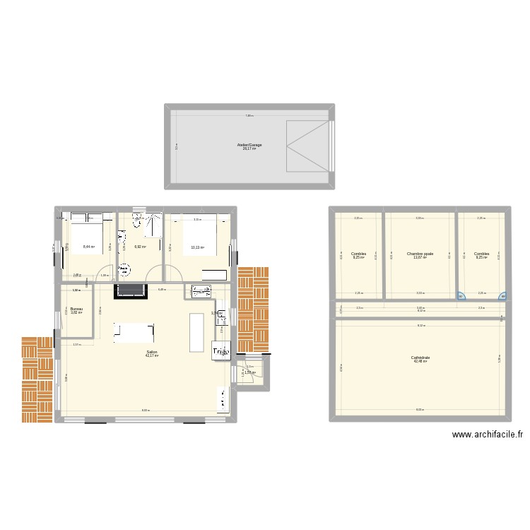 Nouvelle maison. Plan de 12 pièces et 182 m2