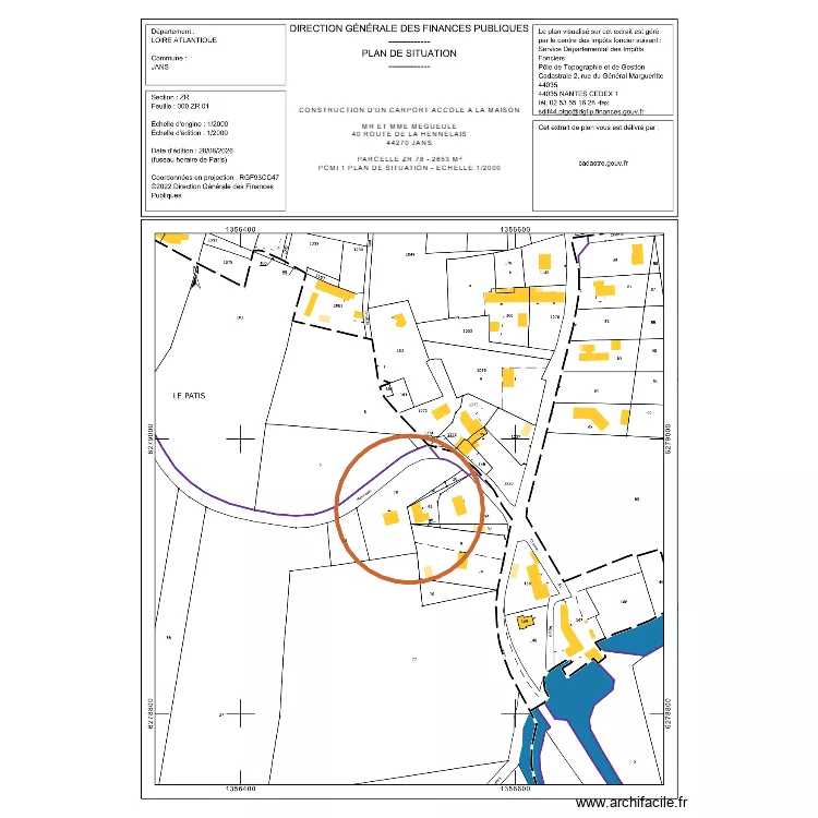 PCMI 1 1/2000 MEGUEULE. Plan de PCMI 1 1/2000 MEGUEULE. Plan de