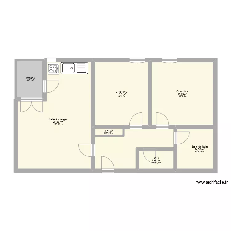 ETTERLEN. Plan de 7  et 79 m²