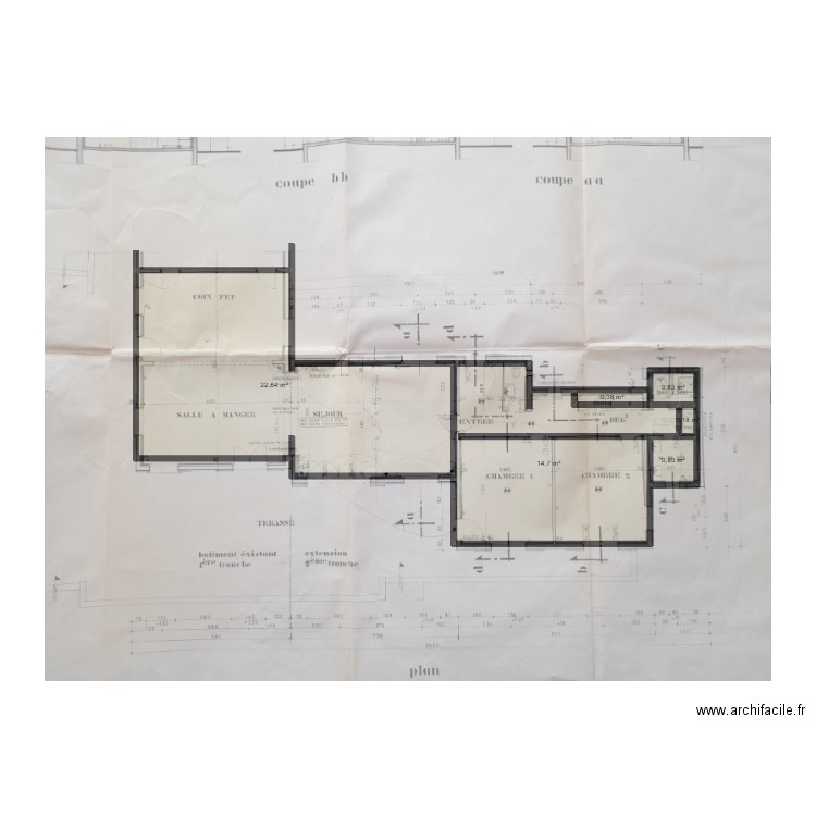 MOINARD RDC. Plan de 6 pièces et 39 m2