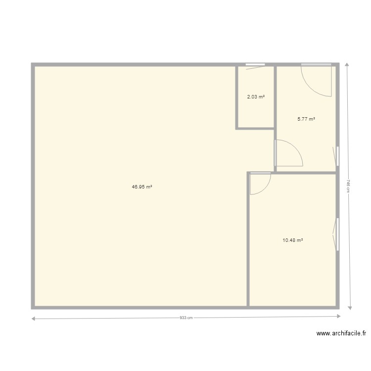 CHALET 2. Plan de 4 pièces et 65 m2