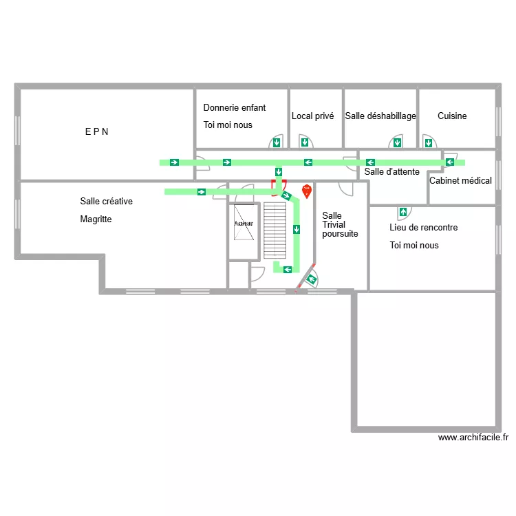 maison citoyenne 1er &eacute;tage 2. Plan de 15  et 354 m²