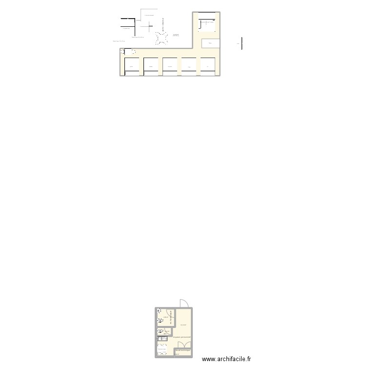 salon. Plan de 5 pièces et 64 m2