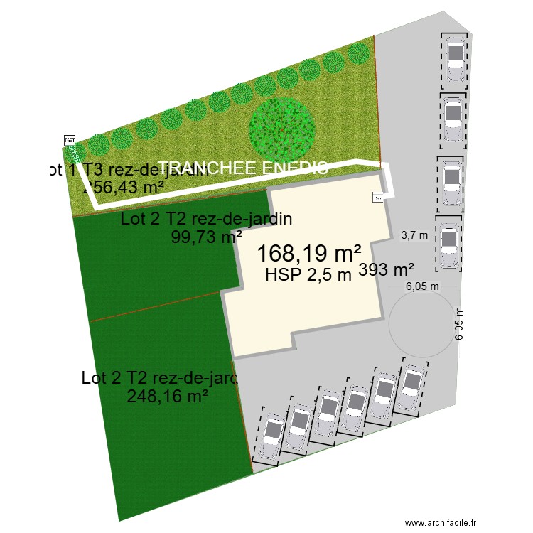 CRAPONNE MAISON. Plan de 1 pièce et 168 m2