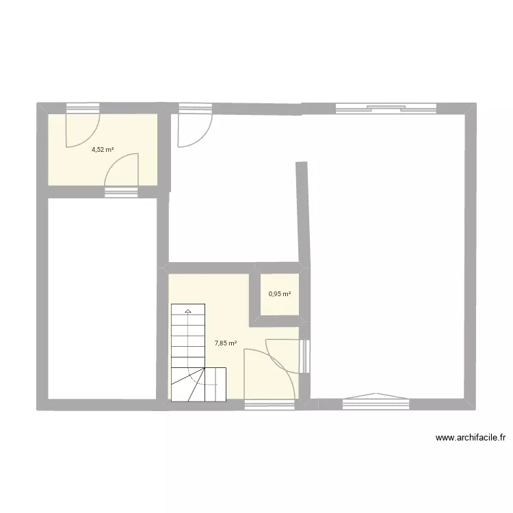 Maison Cr&egrave;vec&oelig;ur-le-Grand. Plan de 3  et 13 m²