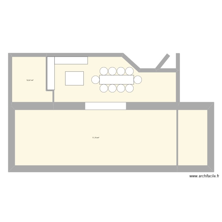 plan d'origine 2. Plan de 2 pièces et 82 m2