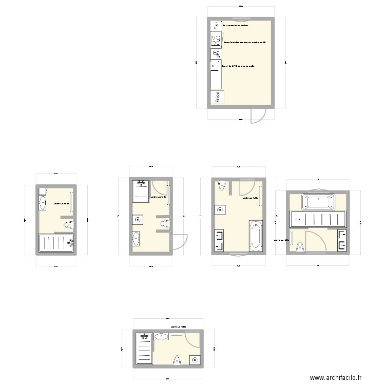 Bordeaux. Plan de 6 pièces et 54 m2