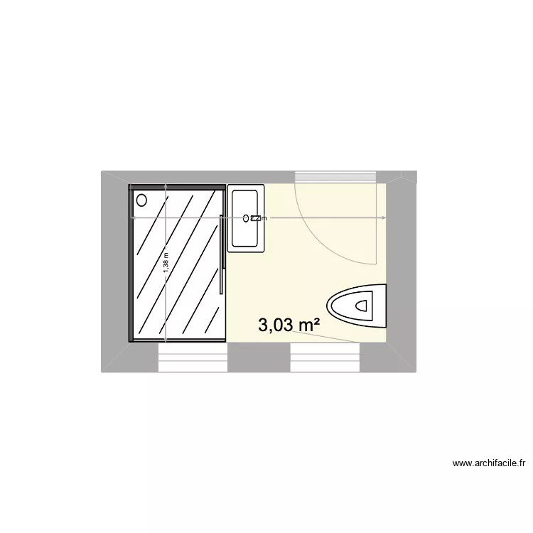 Salle de bains R+1. Plan de Salle de bains R+1. Plan de