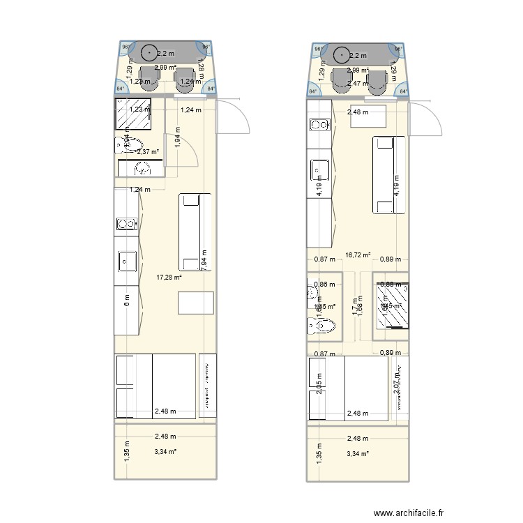 Camion aménagé. Plan de 9 pièces et 52 m2