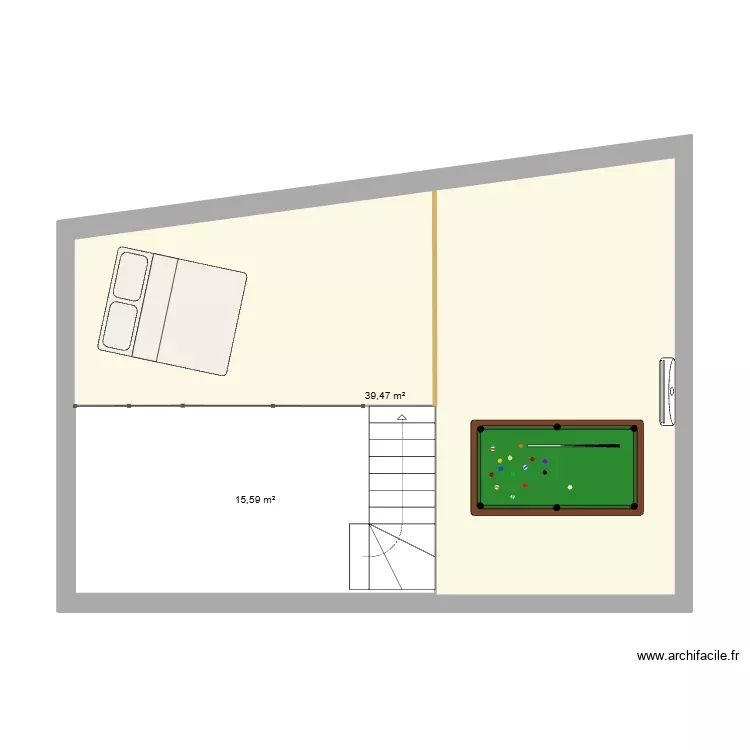 Logement Domaine du Cheval cabré R+1. Plan de 2 Pièces et 71 m² Logement Domaine du Cheval cabré R+1. Plan de 2 Pièces et 71 m²