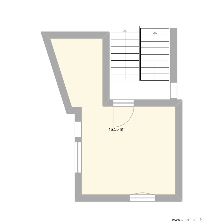 chambre A. Plan de 1 pièce et 17 m2