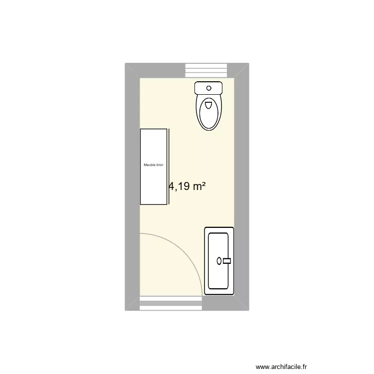 Toilette Haut & Bas. Plan de 1  et 4 m²