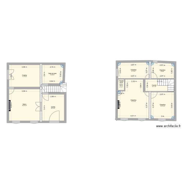 Maison Aix. Plan de 10 pièces et 92 m2