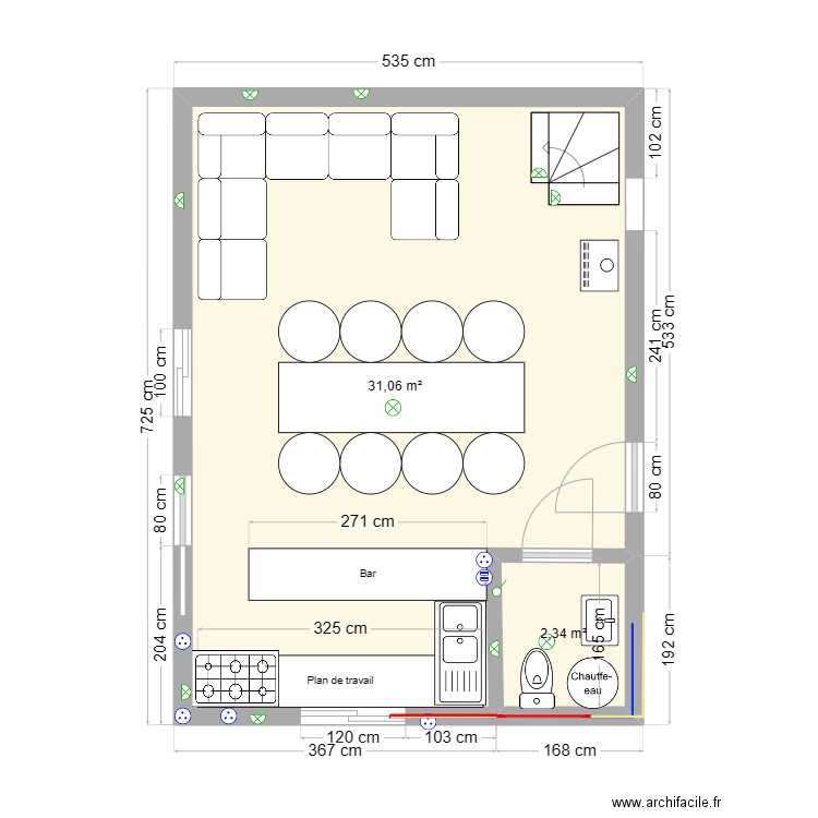 Alpage 3 v1. Plan de 4 pièces et 70 m2