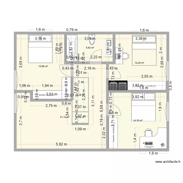 1 er. Plan de 7 pièces et 71 m² 1 er. Plan de 7 pièces et 71 m²