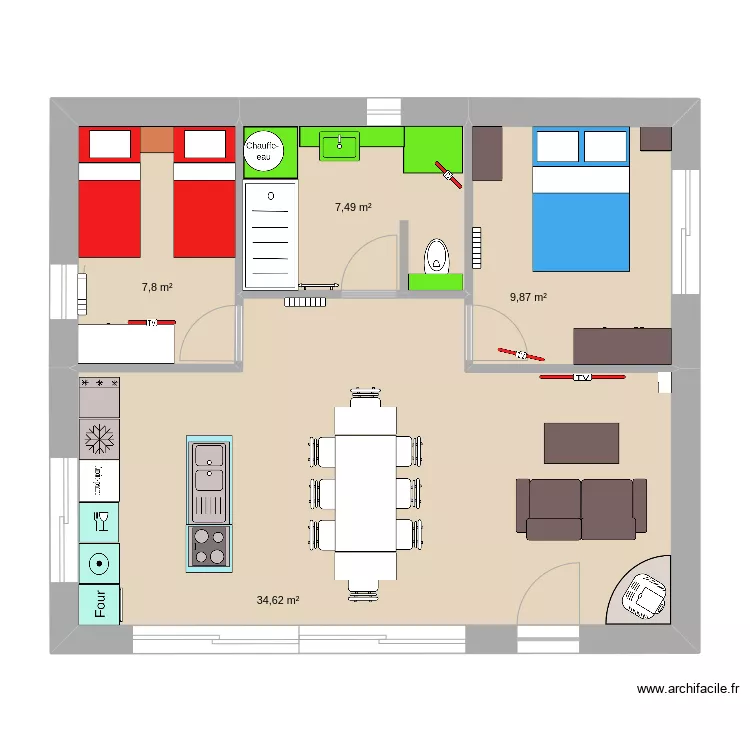 new 60m2. Plan de new 60m2. Plan de